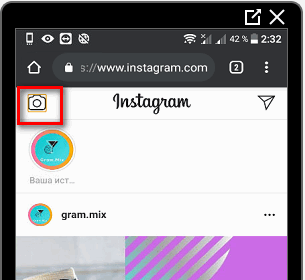 Přidat příběh Instagramu z prohlížeče