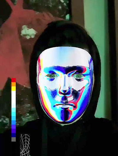 Instagramová maska ​​příběhu - ocelová tvář