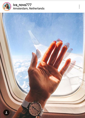 letní fotografie pro instagram v letadle