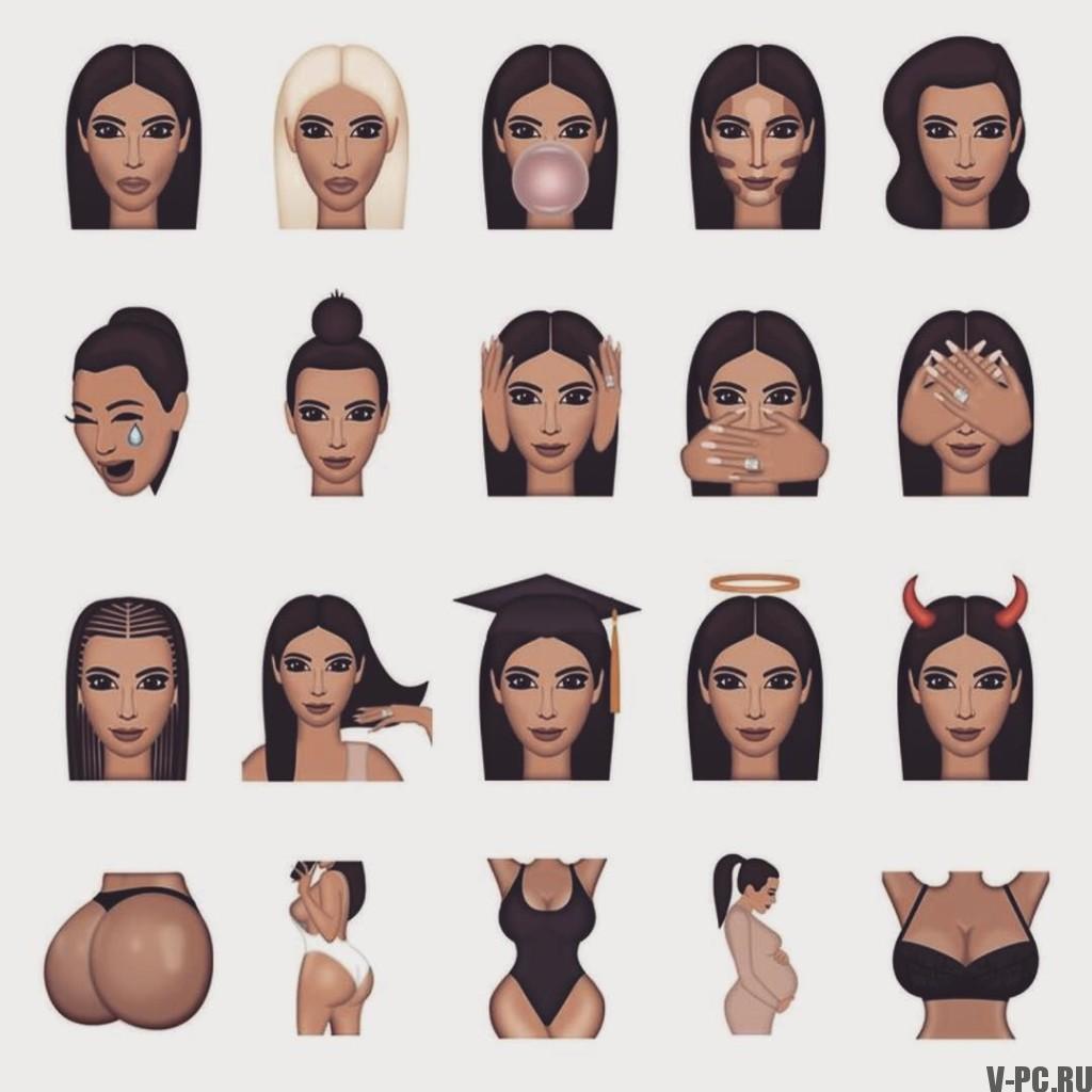 Kimoji pro Instagram od Kim Kardashian