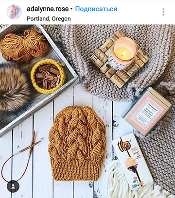 podzimní fotografické nápady pro instagram - rozvržený pletený klobouk