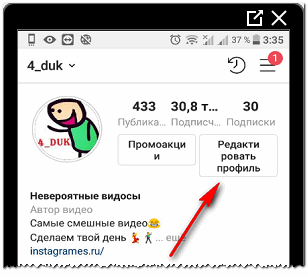 Upravit profil na Instagramu