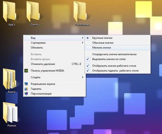 Změna velikosti ikon ve Windows 7