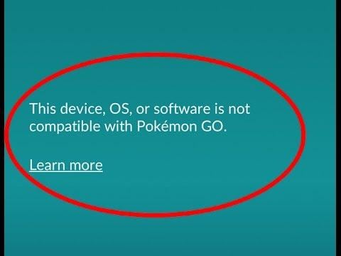 Snímek chyby v Pokemon Go