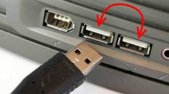 Změnit port při vkládání USB